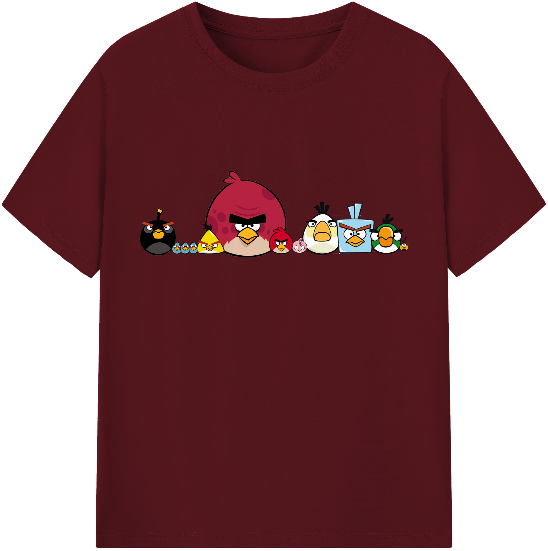 （画像用） Angry Birds アングリーバード 綿100％半袖Tシャツ（フロントプリント）